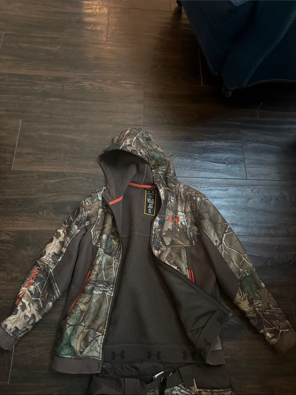 Under Armour Youth Realtree Camo Hooded Jacket with Orange Accents